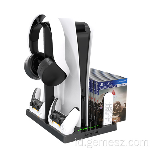 Cooling Fan Charging Station Stand Vertikal untuk PS5